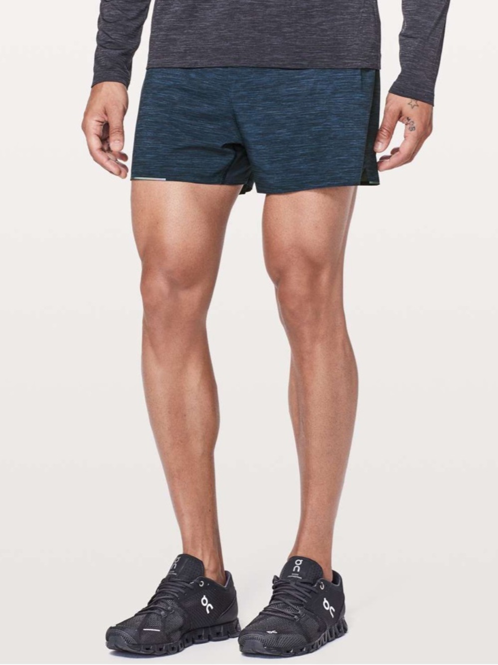 Lululemon Men’s Athletic Lined Running Shorts Blue Black size Large